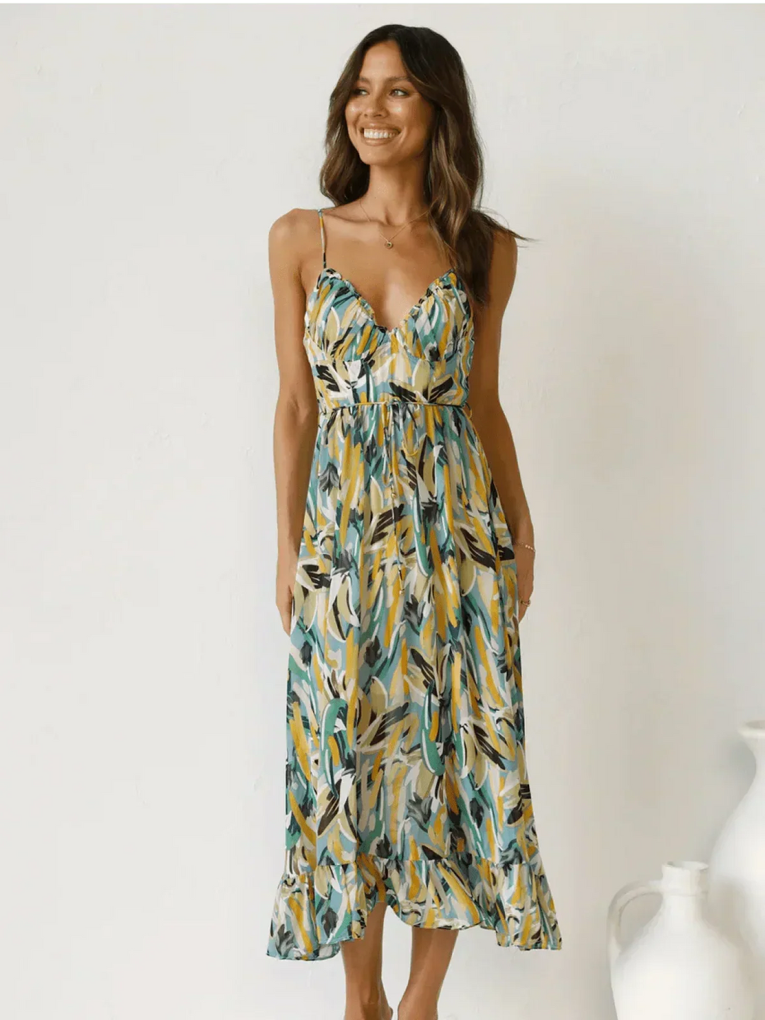 Chiara | Midi Dress in Painterly Colour
