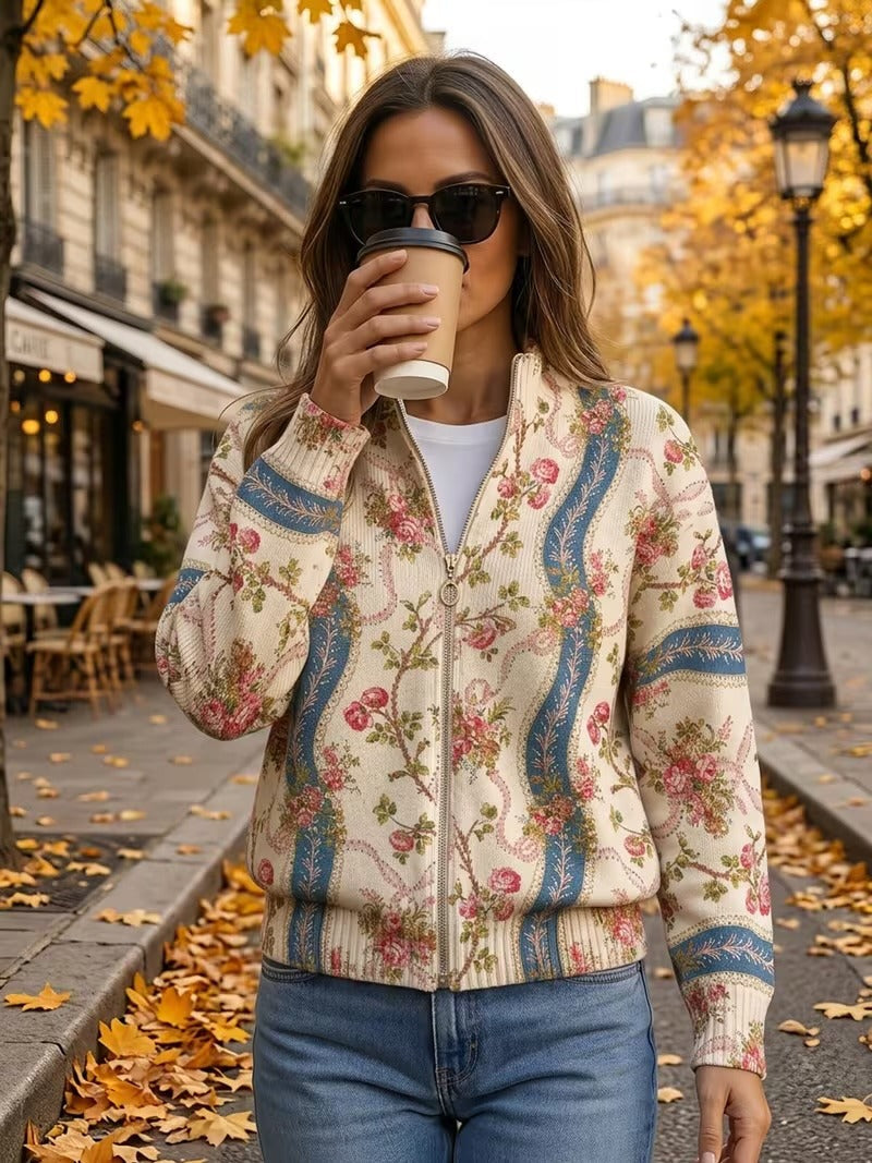 Camilla | Climbing Rose Zip-Up Cardigan