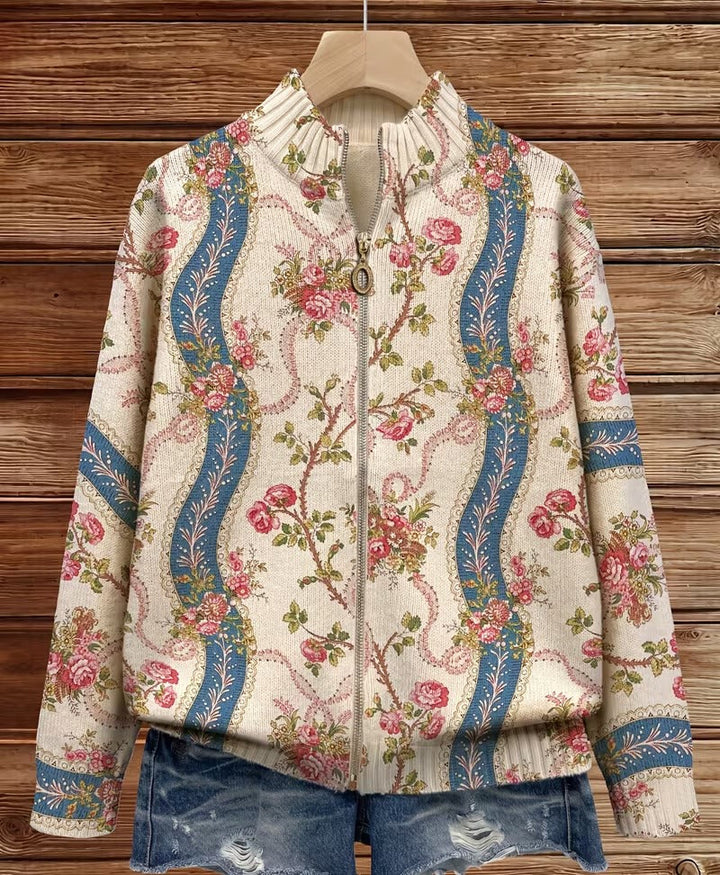Camilla | Climbing Rose Zip-Up Cardigan