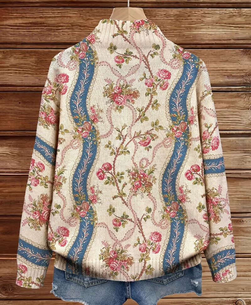 Camilla | Climbing Rose Zip-Up Cardigan