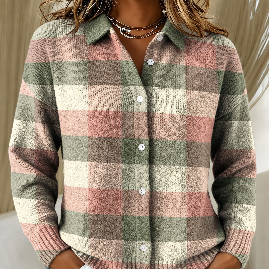 Grace | Pastel Checked knitted jacket