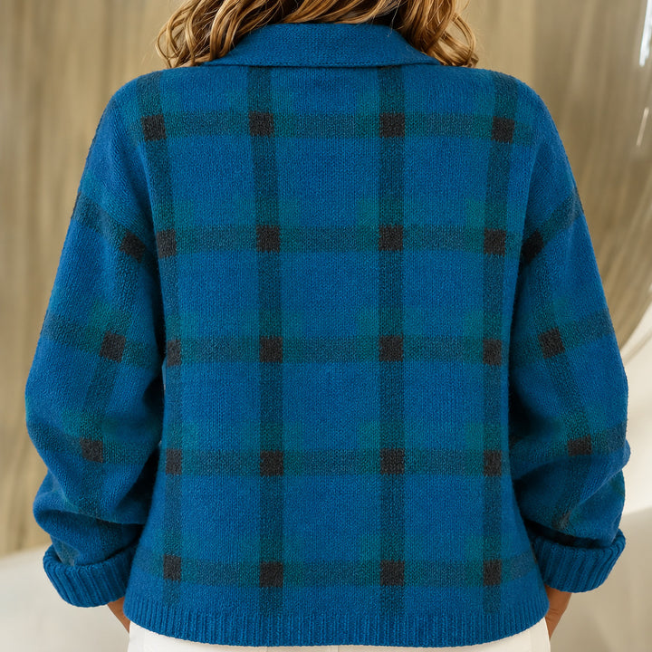Kelsey | Brushed Check knitted jacket