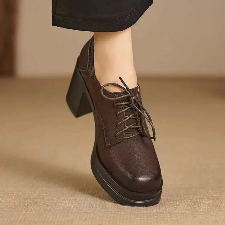 Muriel | Classic Block-Heel Shoes with Laces