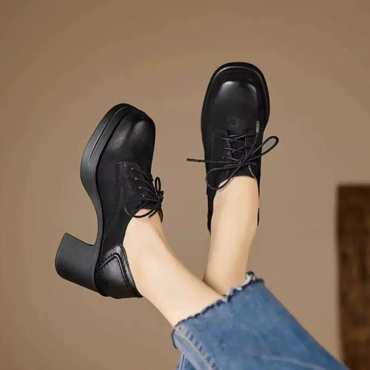 Muriel | Classic Block-Heel Shoes with Laces
