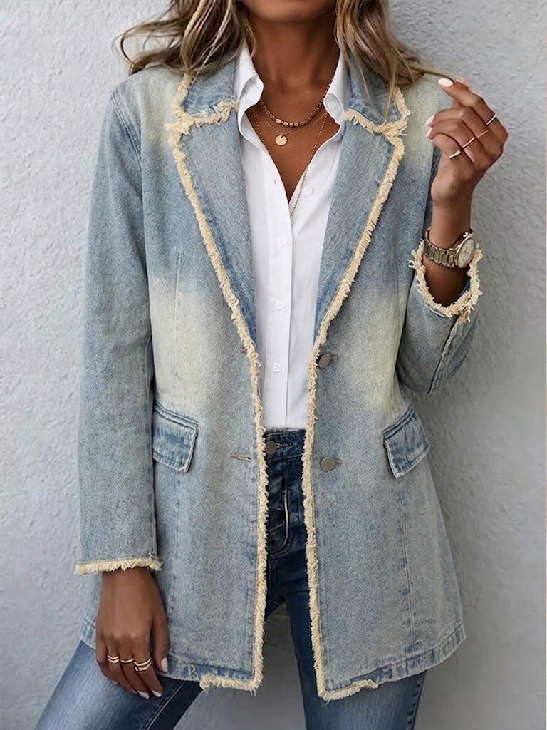 Hannah | Vintage-Style Oversized Blazer with Raw Edges