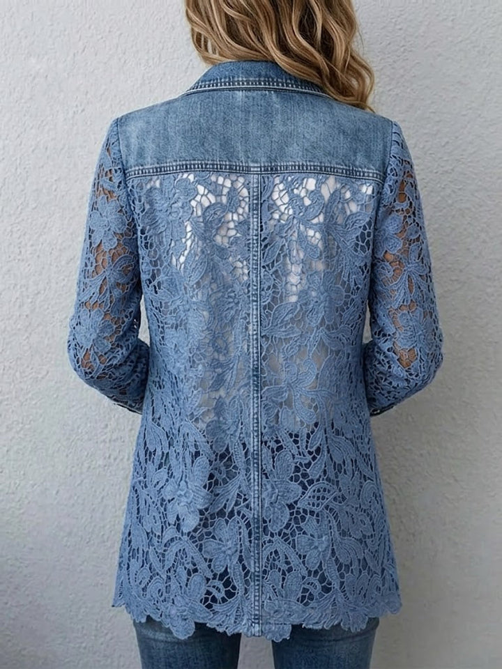 Harper | Blazer Jacket with Floral Lace Paneling