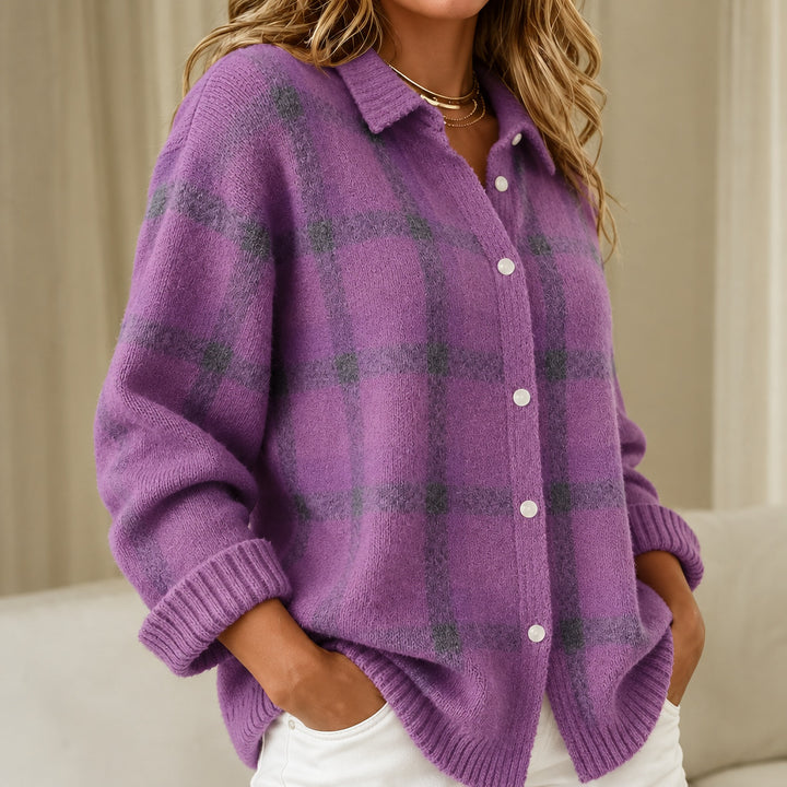 Rebecca | Relaxed Fit Checked knitted jacket