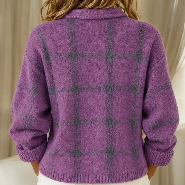 Rebecca | Relaxed Fit Checked knitted jacket