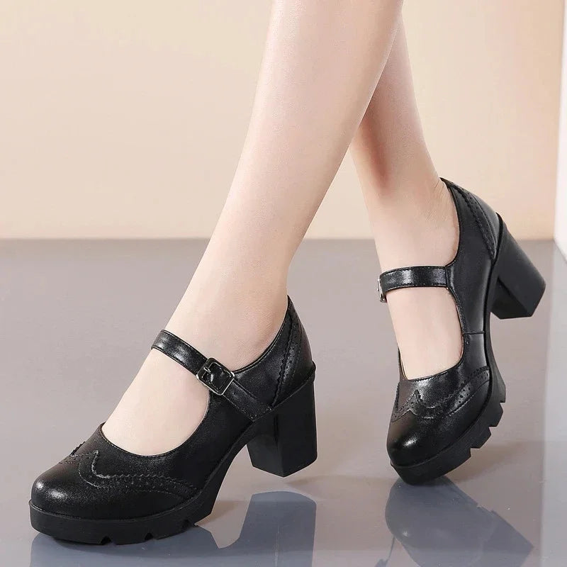 Sylvia | Elegant Leather Court Shoes