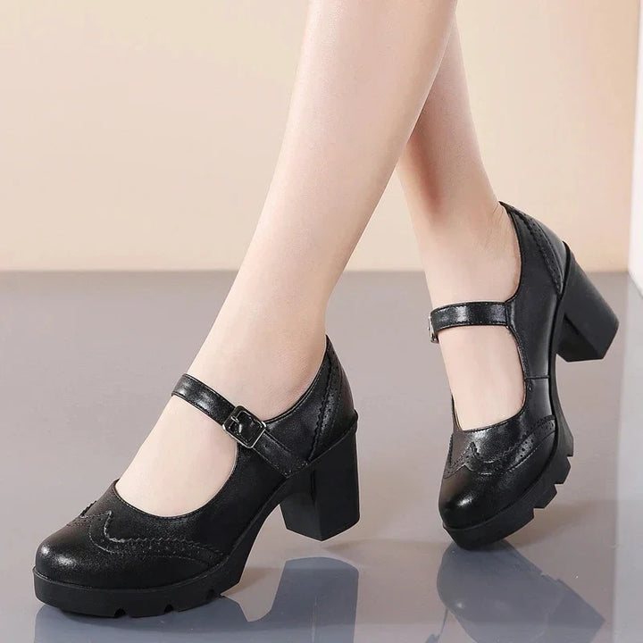 Sylvia | Elegant Leather Court Shoes