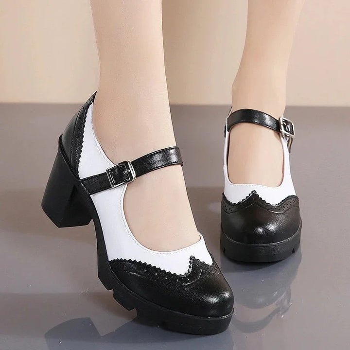 Sylvia | Elegant Leather Court Shoes