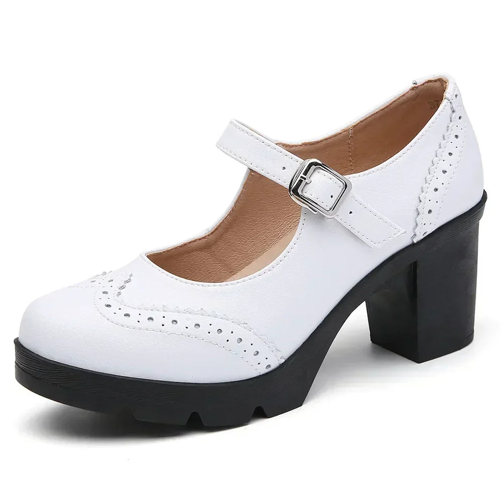 Sylvia | Elegant Leather Court Shoes