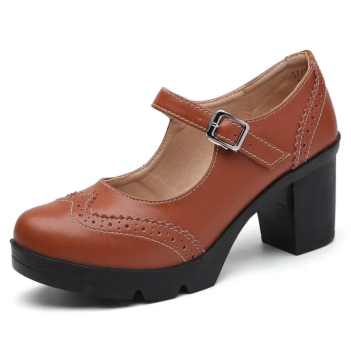 Sylvia | Elegant Leather Court Shoes