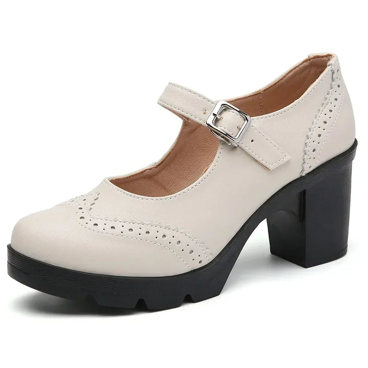 Sylvia | Elegant Leather Court Shoes
