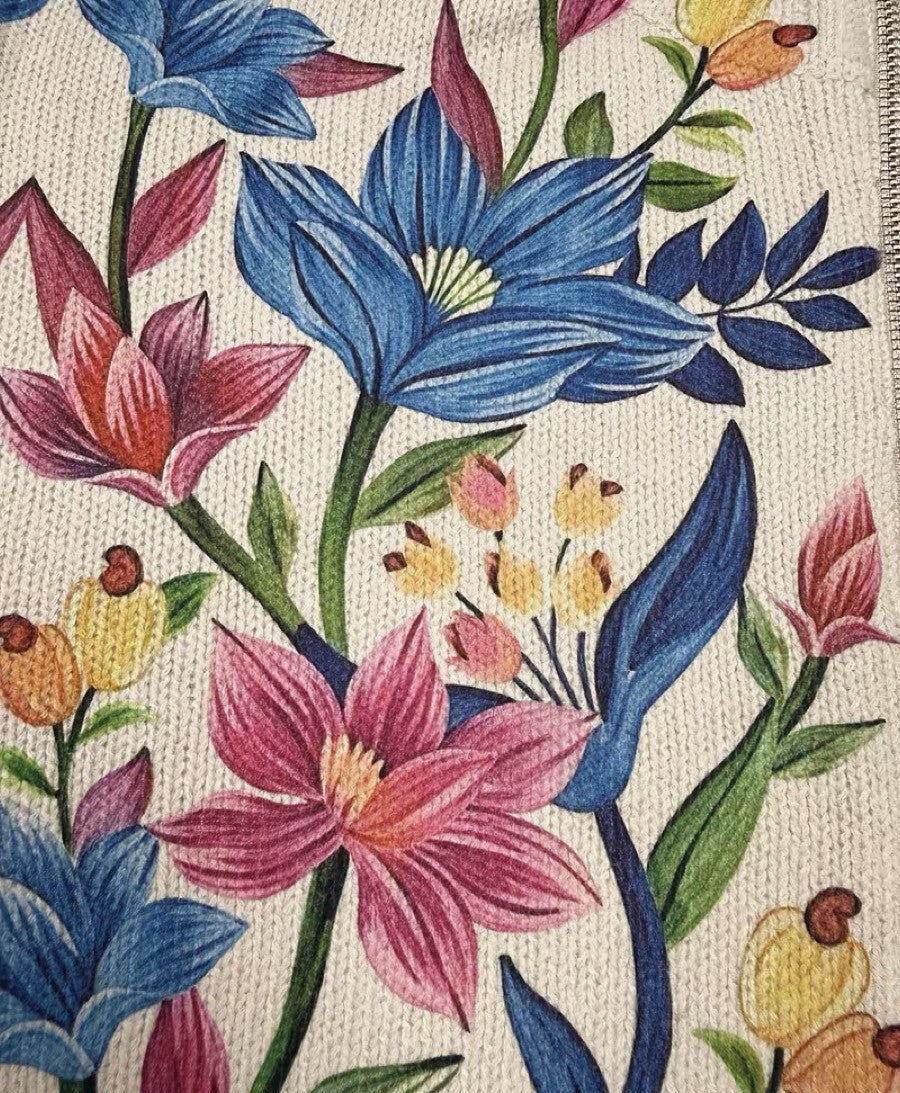 Elise - Botanical Garden Floral Zip Cardigan