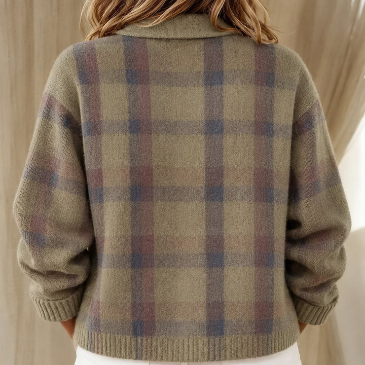 Taylor | Cosy Checked knitted jacket